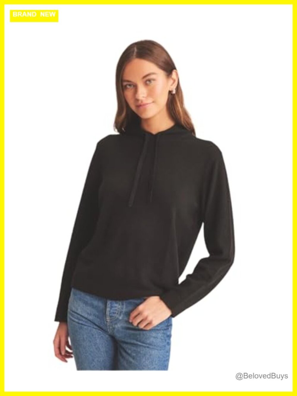 100% Cashmere Hoodie Pullover Long Sleeve Classic Fit Soft